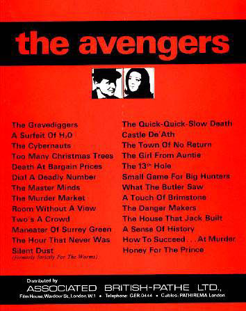 The Avengers - Season Four Publicity Brochure - Back