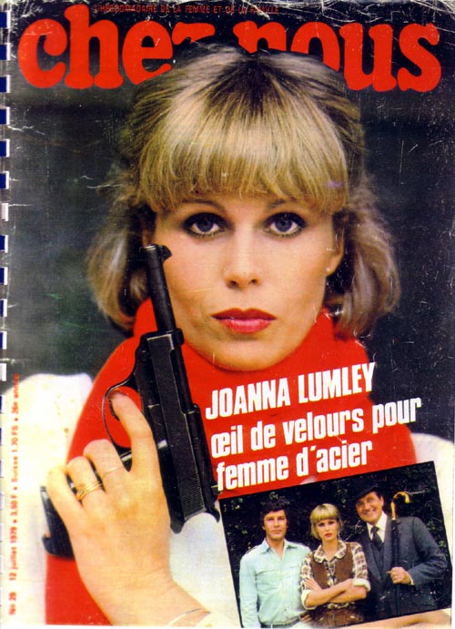 Joanna Lumley on cover of French magazine, Chez Nous, July 79.