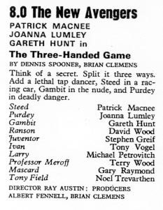 TV Times listing for The Three-Handed Game.