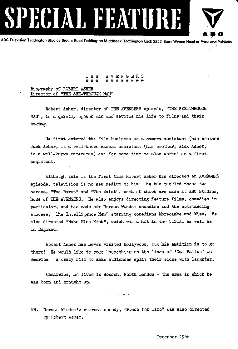 Robert Asher biography