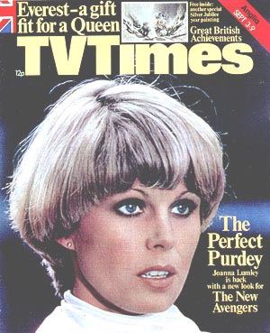 Joanna Lumley on the cover of TV Times, September 77.