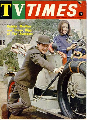 Patrick Macnee and Diana Rigg on the cover of the Australian TV Times in 1967.
