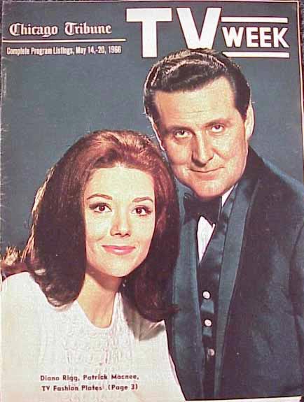 Diana Rigg and Patrick Macnee on the cover of TV Week magazine May 66.