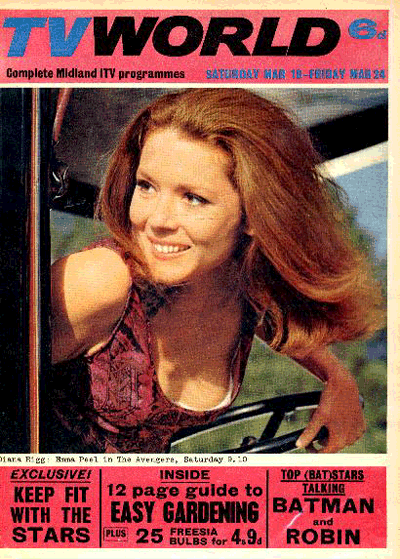 Diana Rigg on the cover of TV World magazine March 66.