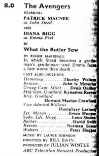 TV Times listing for What The Butler Saw.
