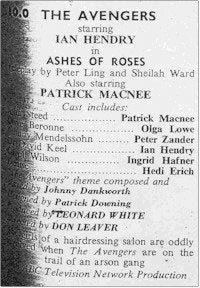 TV Times listing for Ashes of Roses.