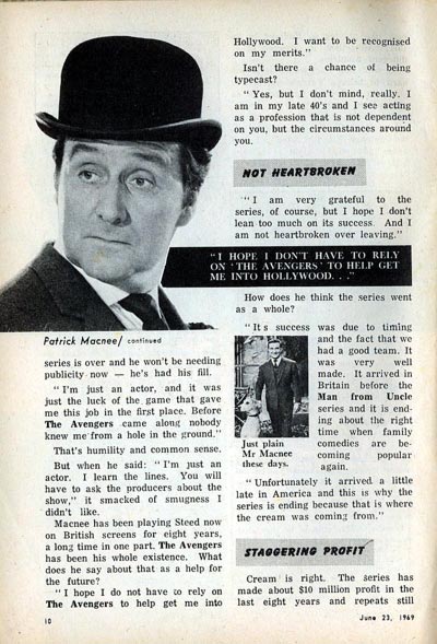 TV Weekly New Zealand - Patrick Macnee interview page three