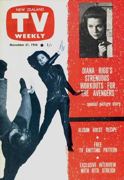 Cover of New Zealand Weekly November 21st 1965 showing Diana Rigg and Ray Austin.