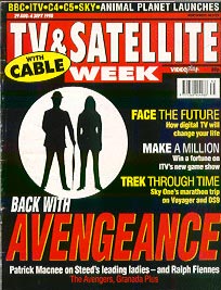 Avengers graphic on the cover of TV & Satellite Week, August 1998.