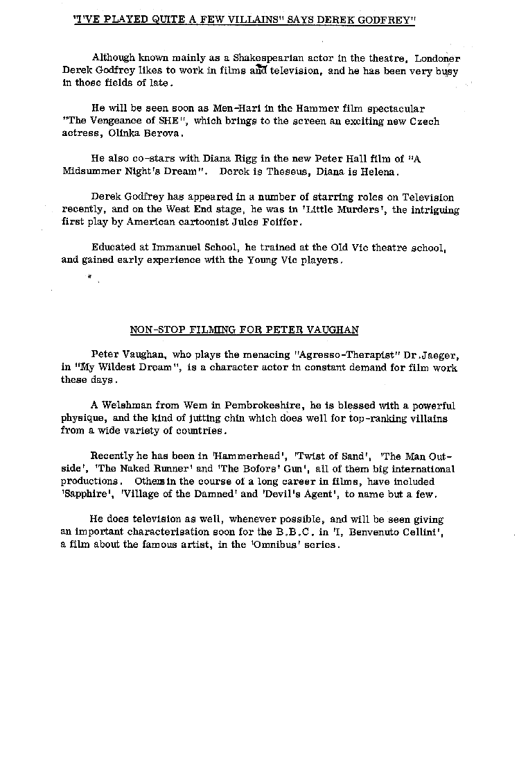 The Avengers - My Wildest Dream - Press Release page three